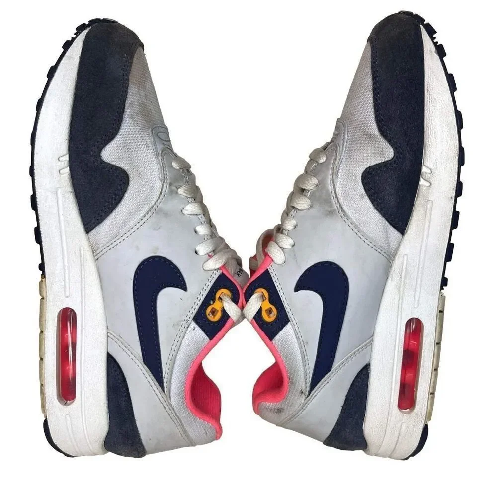 Nike Air Max 1 Size 7.5 Women’s White Navy Pink Womens Running Shoes Sneakers 31